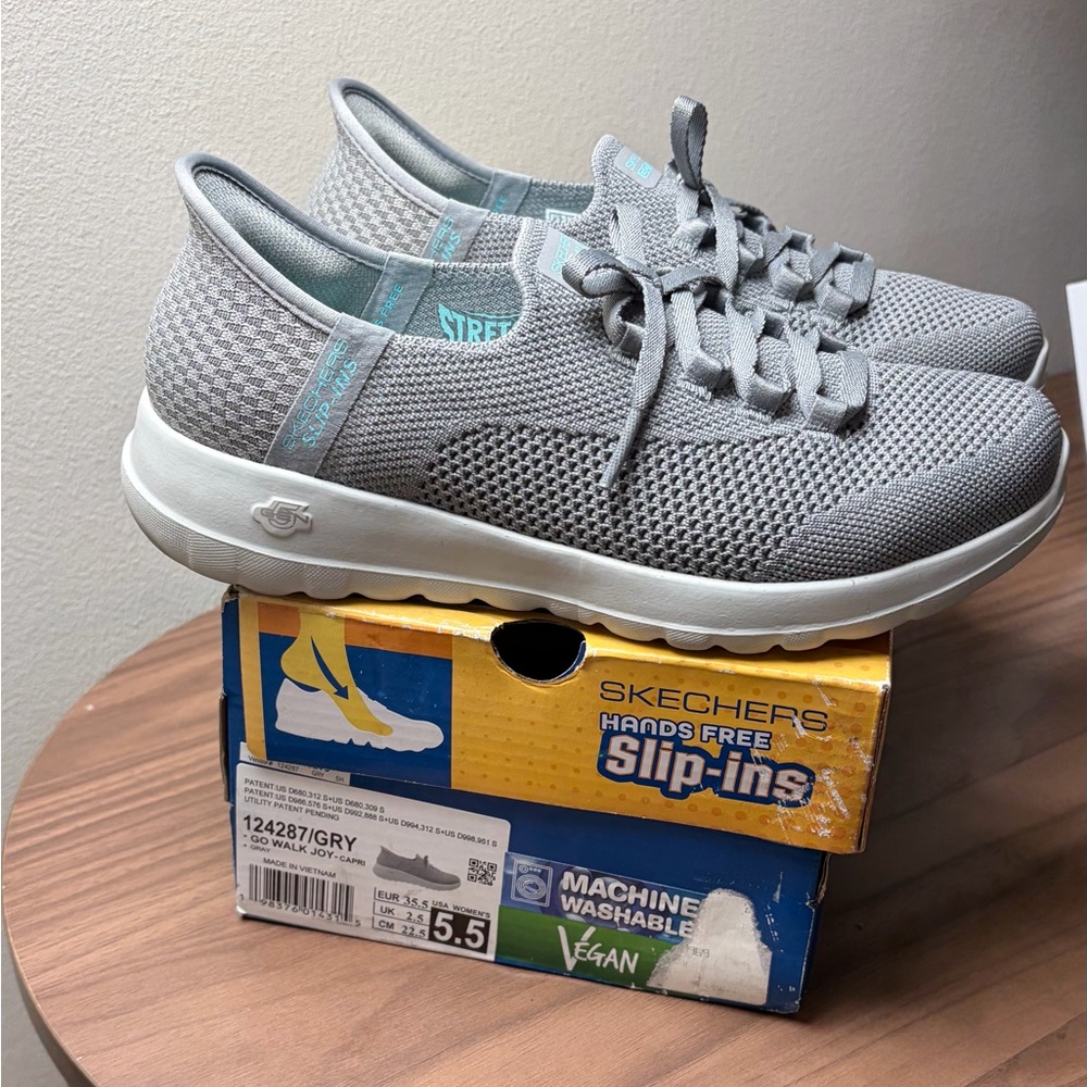 Skechers Go Walk Joy Capri Slip-Ins Gray Women’s 5.5 Hands Free Comfort Shoes - Picture 2 of 9